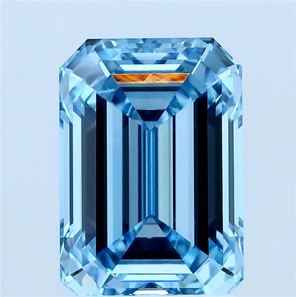 2.01ct Emerald FANCY VIVID BLUE VVS2 Lab Created Diamond