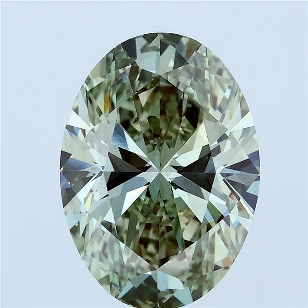 4ct Oval FANCY VIVID GREEN VVS2 Lab Created Diamond