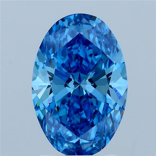 2.2ct Oval FANCY VIVID BLUE VVS2 Lab Created Diamond