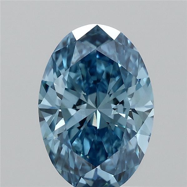 1.02ct Oval FANCY VIVID BLUE VS1 Lab Created Diamond