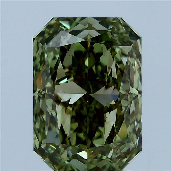 3.1ct Radiant FANCY VIVID GREEN VS2 Lab Created Diamond
