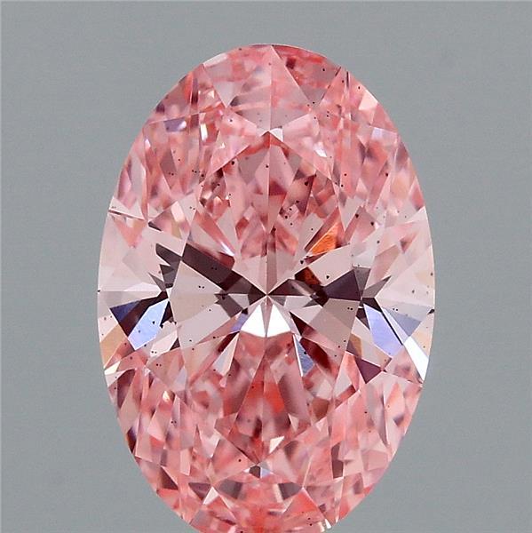 1.45ct Oval FANCY VIVID PINK VS2 Lab Created Diamond