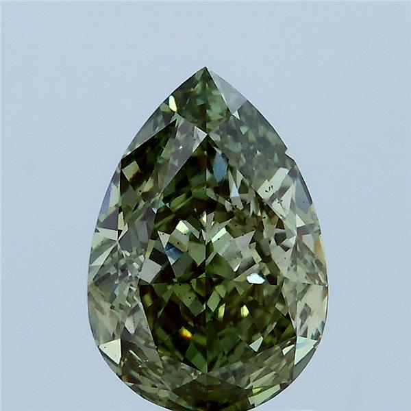 2.07ct Pear FANCY VIVID GREEN VS2 Lab Created Diamond
