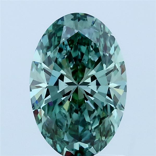 1.34ct Oval FANCY VIVID GREEN VVS2 Lab Created Diamond