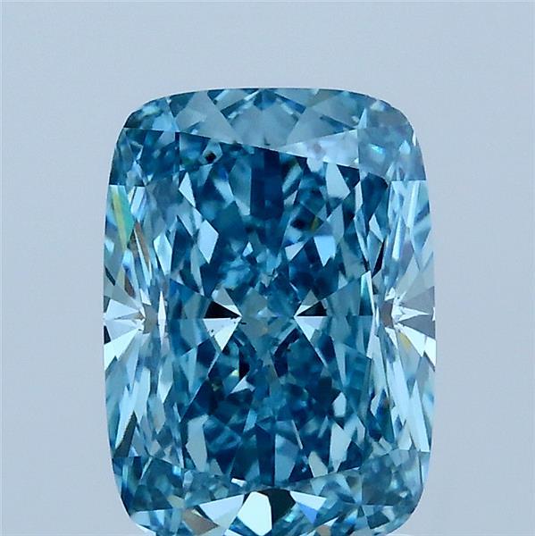 2.03ct Cushion FANCY VIVID BLUE VS2 Lab Created Diamond