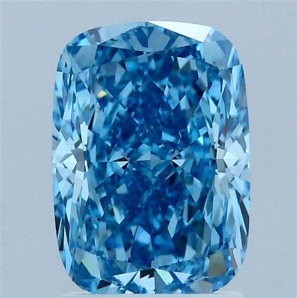 2.03ct Cushion FANCY VIVID BLUE VS1 Lab Created Diamond