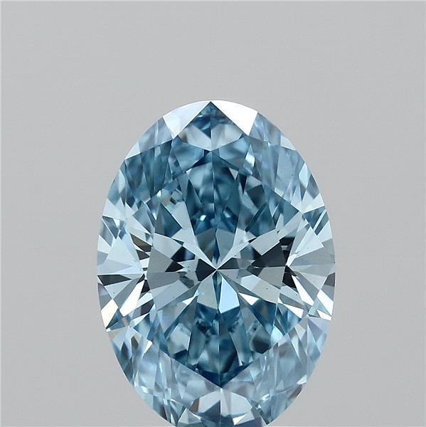 1.5ct Oval FANCY VIVID BLUE VS1 Lab Created Diamond