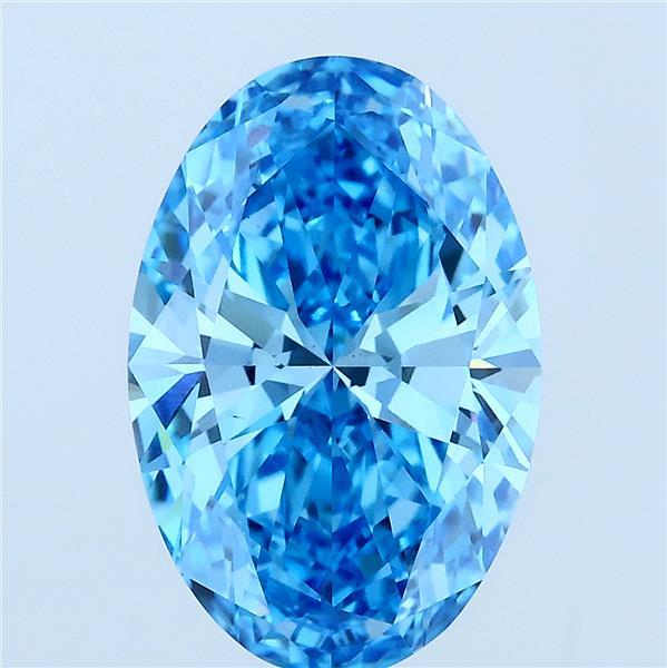 3.5ct Oval FANCY VIVID BLUE VS1 Lab Created Diamond