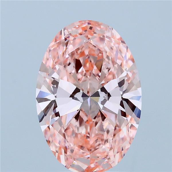 3ct Oval FANCY VIVID PINK VVS2 Lab Created Diamond