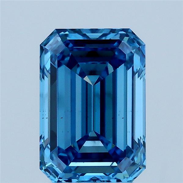 2.02ct Emerald FANCY VIVID BLUE VS2 Lab Created Diamond