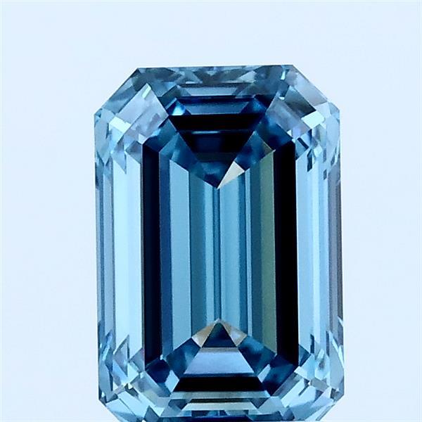 1.53ct Emerald FANCY VIVID BLUE VVS2 Lab Created Diamond