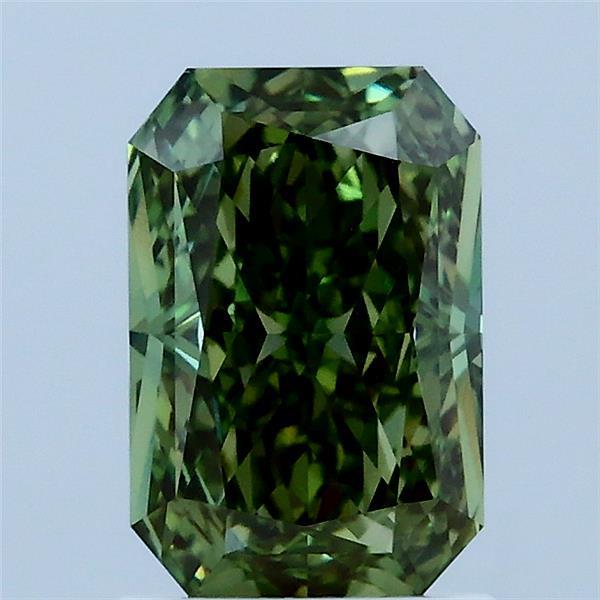 1.73ct Radiant FANCY VIVID GREEN VVS2 Lab Created Diamond