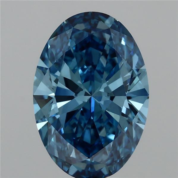 4ct Oval FANCY VIVID BLUE VS2 Lab Created Diamond
