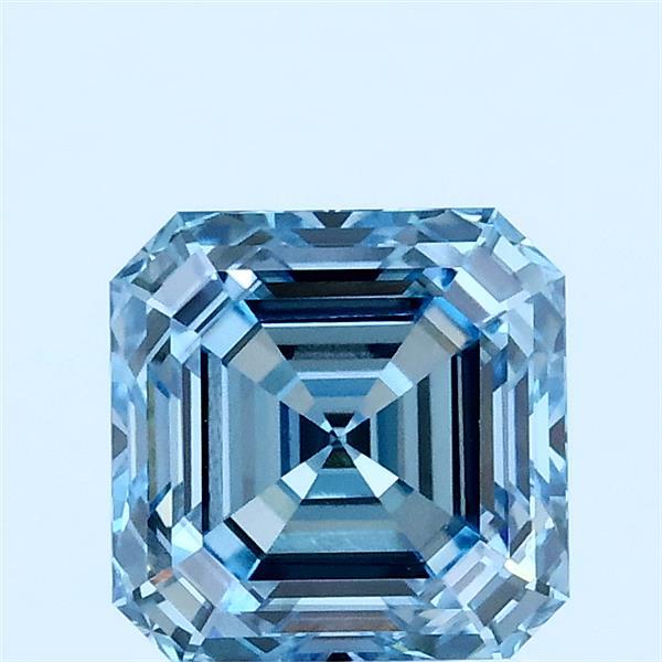 1.61ct Asscher FANCY INTENSE BLUE VS2 Lab Created Diamond