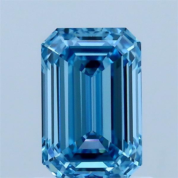 1.08ct Emerald FANCY VIVID BLUE VS1 Lab Created Diamond