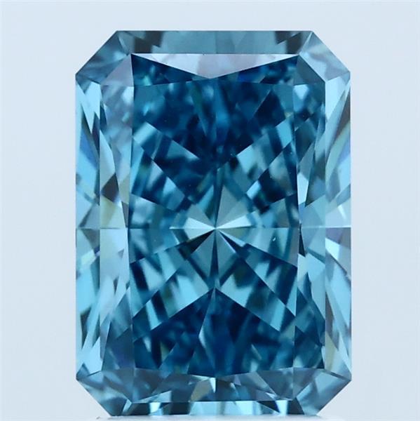 2ct Radiant FANCY VIVID BLUE VVS2 Lab Created Diamond