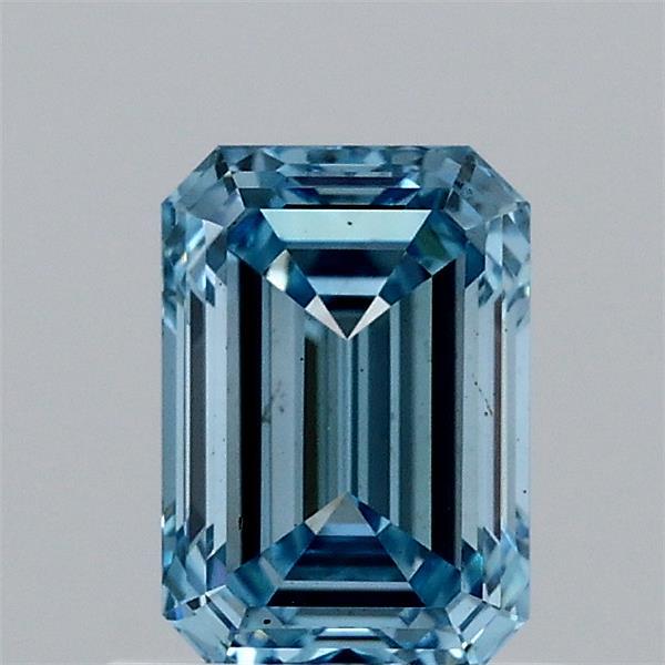 0.97ct Emerald FANCY VIVID BLUE VVS2 Lab Created Diamond