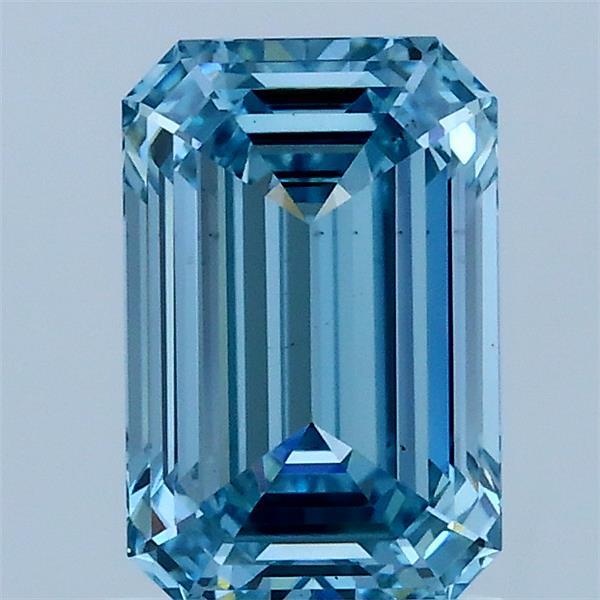 1.5ct Emerald FANCY VIVID BLUE VS2 Lab Created Diamond