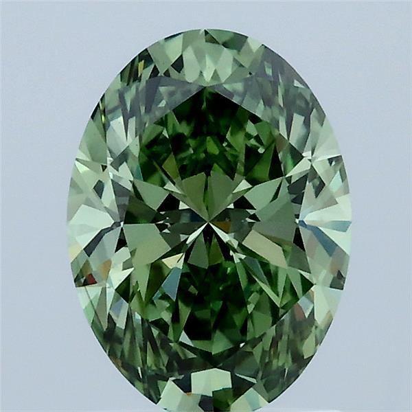 1.5ct Oval FANCY VIVID GREEN VS2 Lab Created Diamond