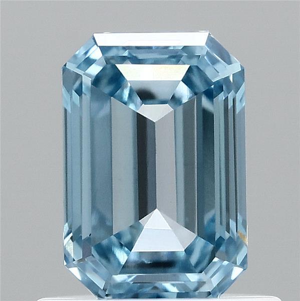 0.84ct Emerald FANCY VIVID BLUE VVS2 Lab Created Diamond