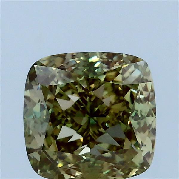 1.6ct Cushion FANCY GREENY VS1 Lab Created Diamond