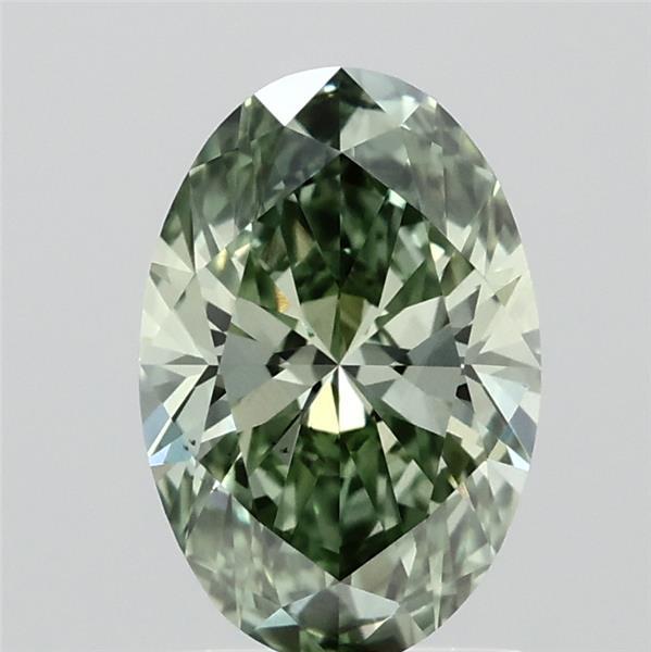 1.5ct Oval FANCY VIVID GREEN VS2 Lab Created Diamond