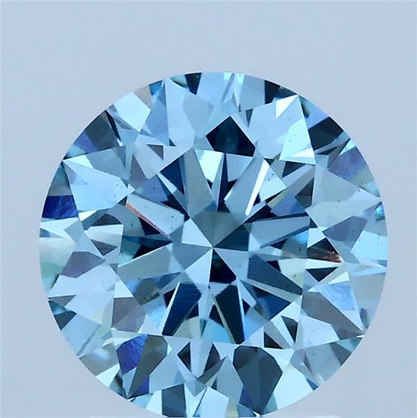 2.02ct Round FANCY VIVID BLUE VS2 Lab Created Diamond