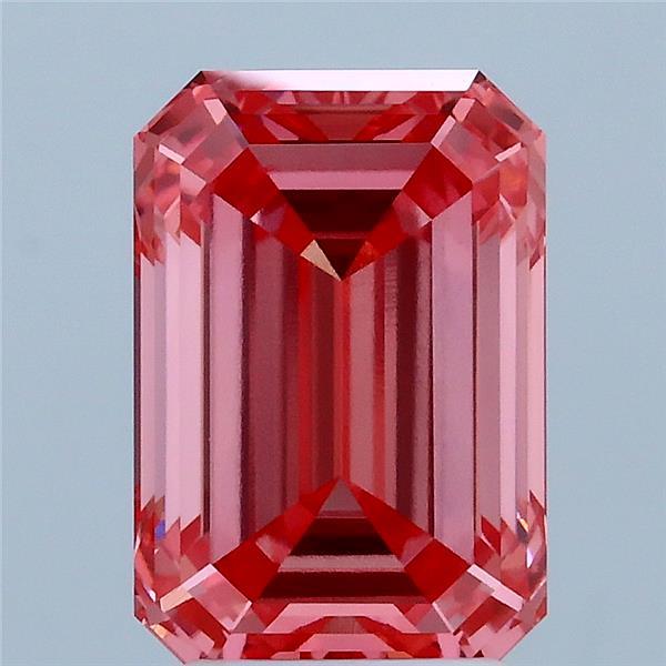 3.11ct Emerald FANCY VIVID PINK VVS2 Lab Created Diamond