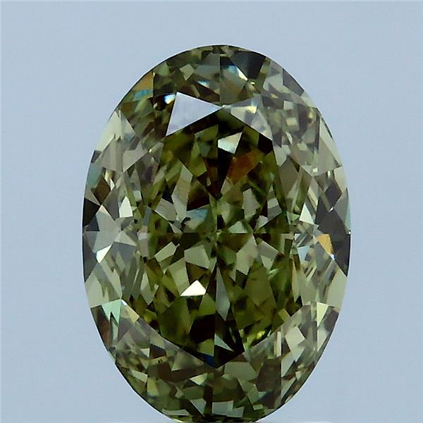 2.55ct Oval FANCY INTENSE GREEN VVS2 Lab Created Diamond