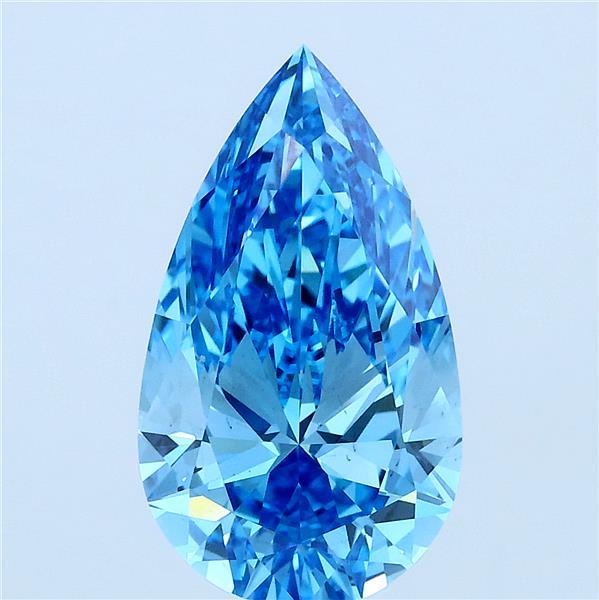 3.03ct Pear FANCY VIVID BLUE VS2 Lab Created Diamond