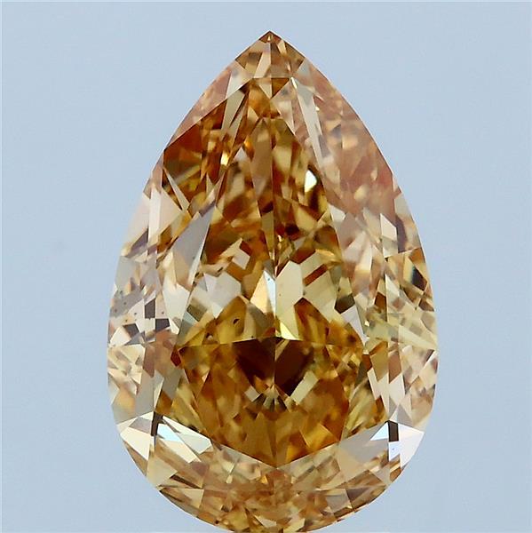 4.06ct Pear FANCY BROWNISH YELLOW VS1 Lab Created Diamond