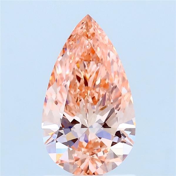 1.02ct Pear FANCY VIVID ORANGY PINK VVS2 Lab Created Diamond