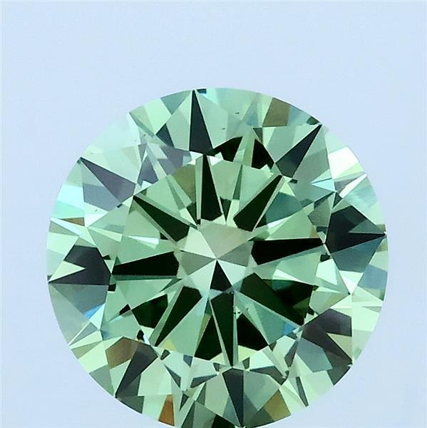2ct Round FANCY VIVID GREEN VS1 Lab Created Diamond