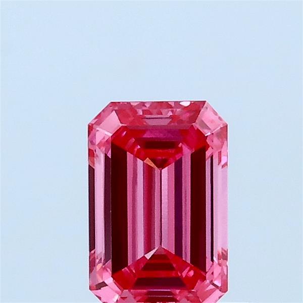 0.59ct Emerald FANCY VIVID PINK VVS1 Lab Created Diamond