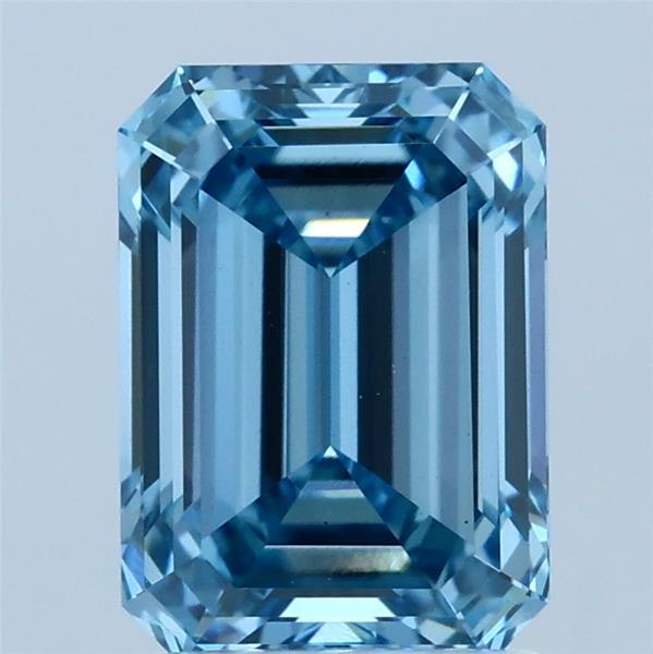 2.1ct Emerald FANCY VIVID BLUE VS1 Lab Created Diamond