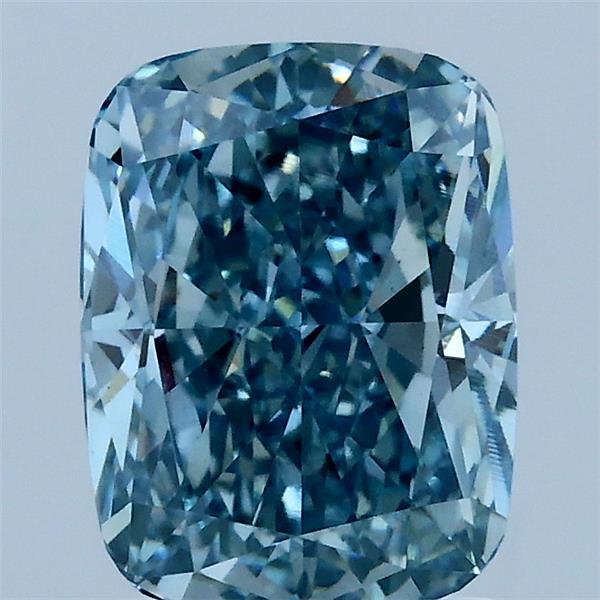 2.23ct Cushion FANCY VIVID GREEN BLUE VS1 Lab Created Diamond