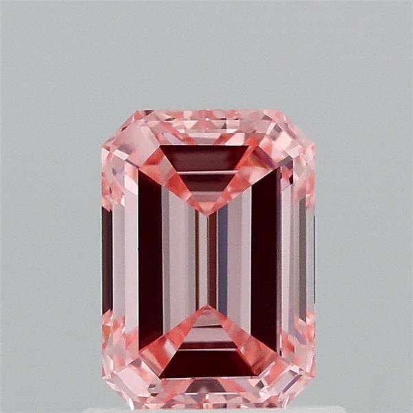 0.99ct Emerald FANCY INTENSE PINK VVS2 Lab Created Diamond