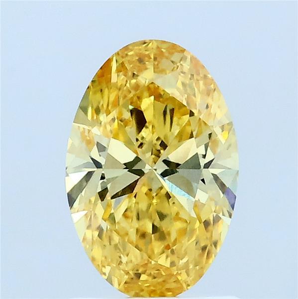 1ct Oval FANCY VIVID YELLOW VVS1 Lab Created Diamond