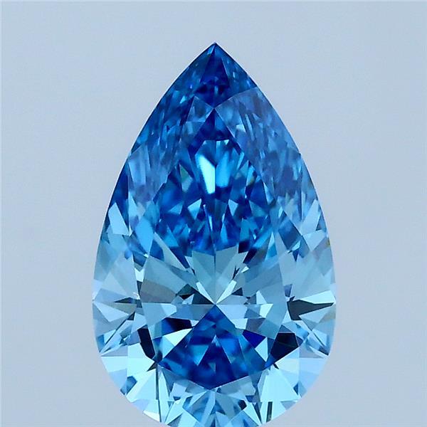 1.53ct Pear FANCY VIVID BLUE VVS2 Lab Created Diamond