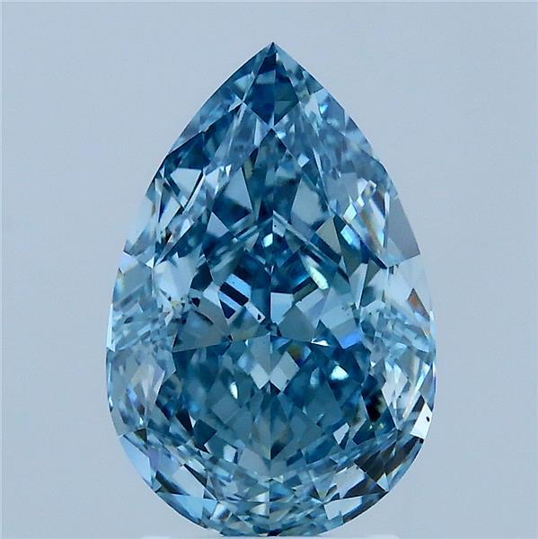 3.05ct Pear FANCY VIVID BLUE VS1 Lab Created Diamond