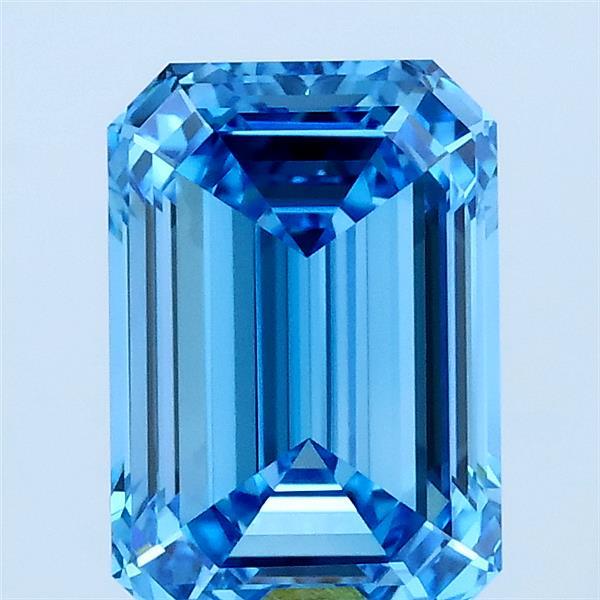 2.08ct Emerald FANCY VIVID BLUE VVS1 Lab Created Diamond