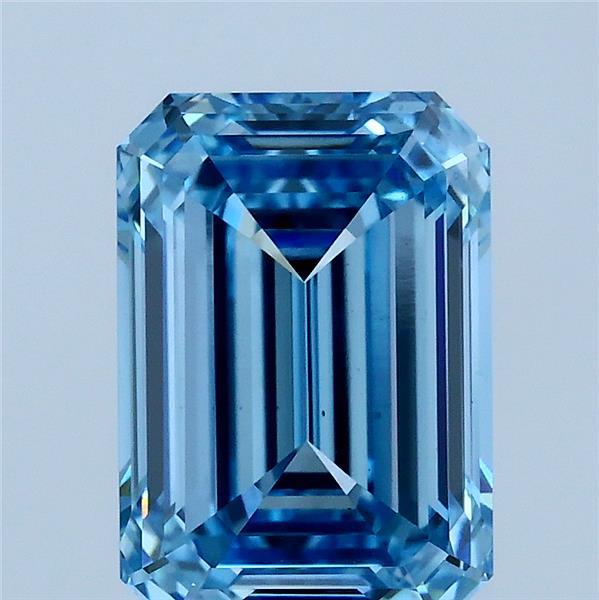 3.03ct Emerald FANCY VIVID BLUE VS1 Lab Created Diamond