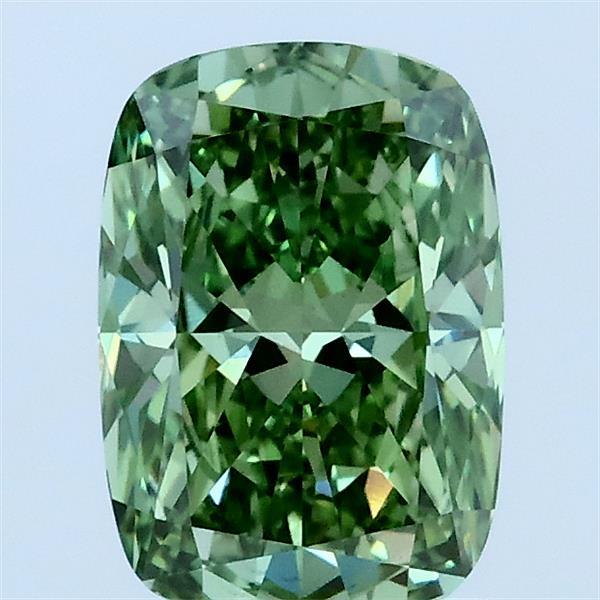 1.35ct Cushion FANCY VIVID GREEN VS1 Lab Created Diamond