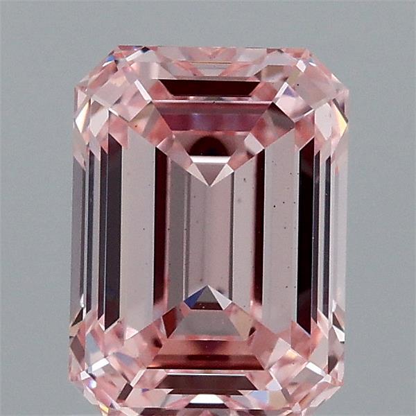 1.56ct Emerald FANCY INTENSE PINK VS1 Lab Created Diamond