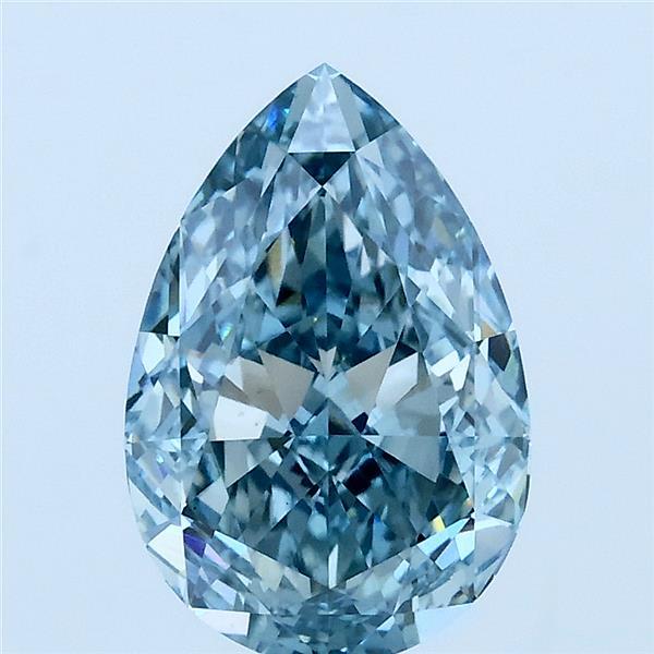 2.6ct Pear FANCY VIVID BLUE VVS2 Lab Created Diamond