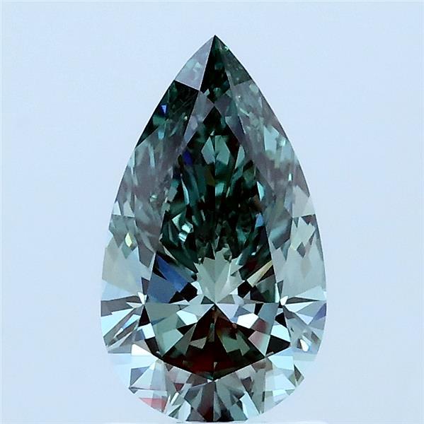 1.03ct Pear FANCY INTENSE GREEN VVS2 Lab Created Diamond