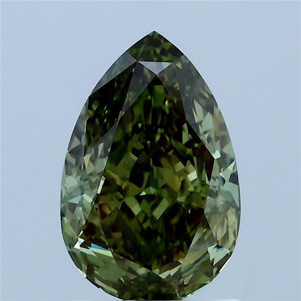 1.65ct Pear FANCY VIVID GREEN VS2 Lab Created Diamond