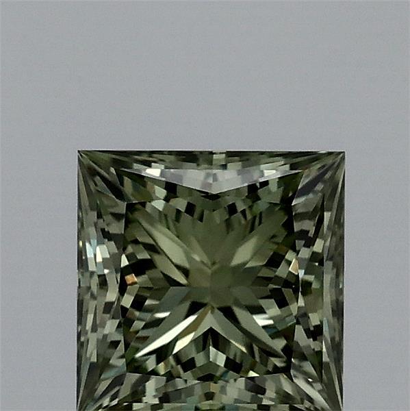 1.1ct Princess FANCY VIVID GREEN VS1 Lab Created Diamond