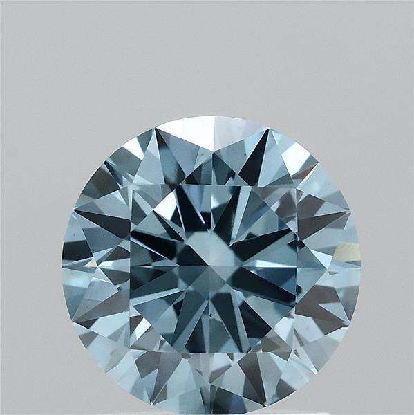 1.54ct Round FANCY VIVID BLUE VS1 Lab Created Diamond
