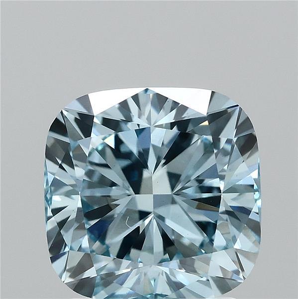 2.05ct Cushion FANCY VIVID BLUE VVS2 Lab Created Diamond